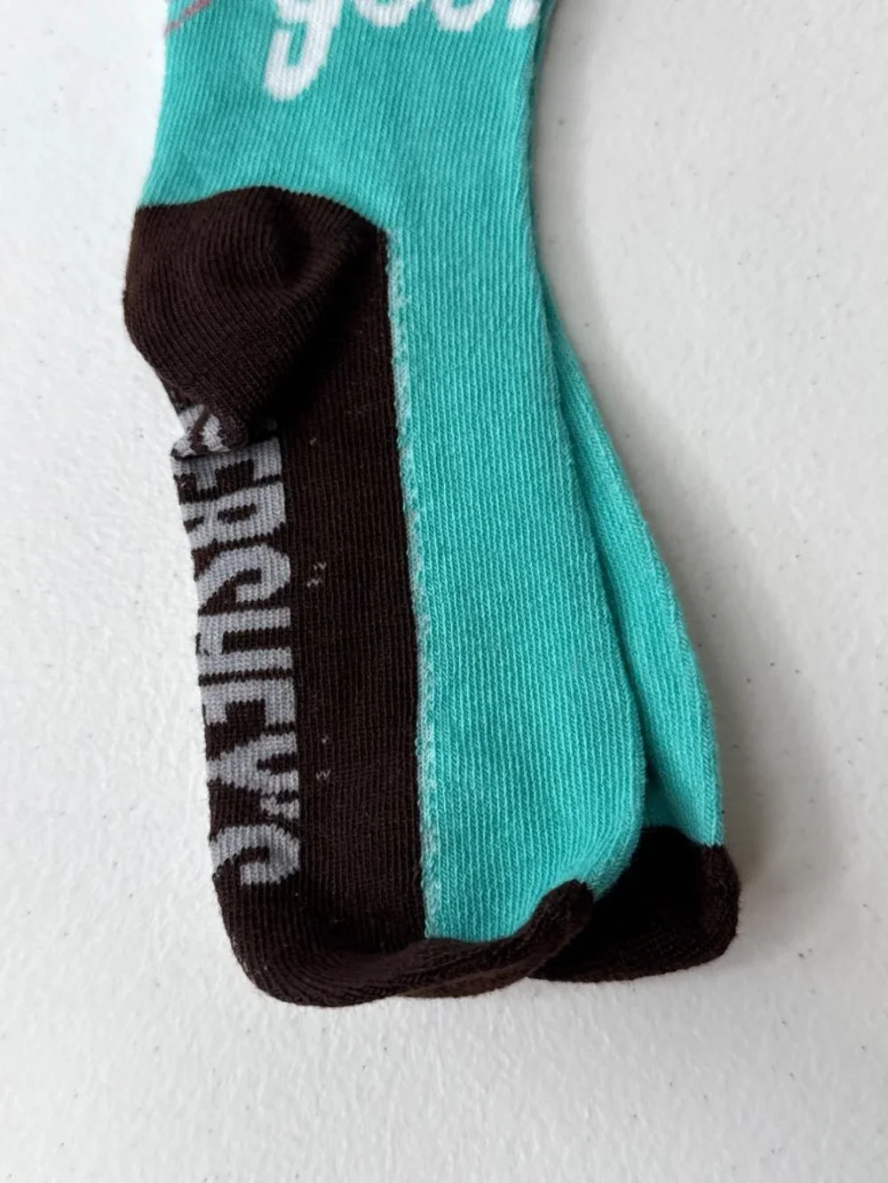 Chocolate Bar Crew Socks Kids Size 9-3.5 Brown Blue Candy Theme NWT